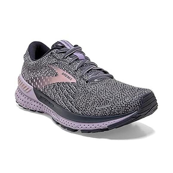 Brooks Adrenaline GTS 21 Oyster Alloy Lilac Running Shoes 8D Wide Women’s - Picture 1 of 10